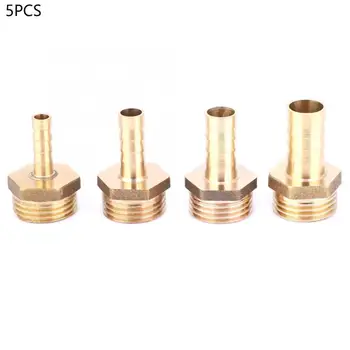 

5pcs G1/2 Male Thread Barb Connector Brass Pipe Fitting Connector Joint for Gas Liquid Threaded Connector