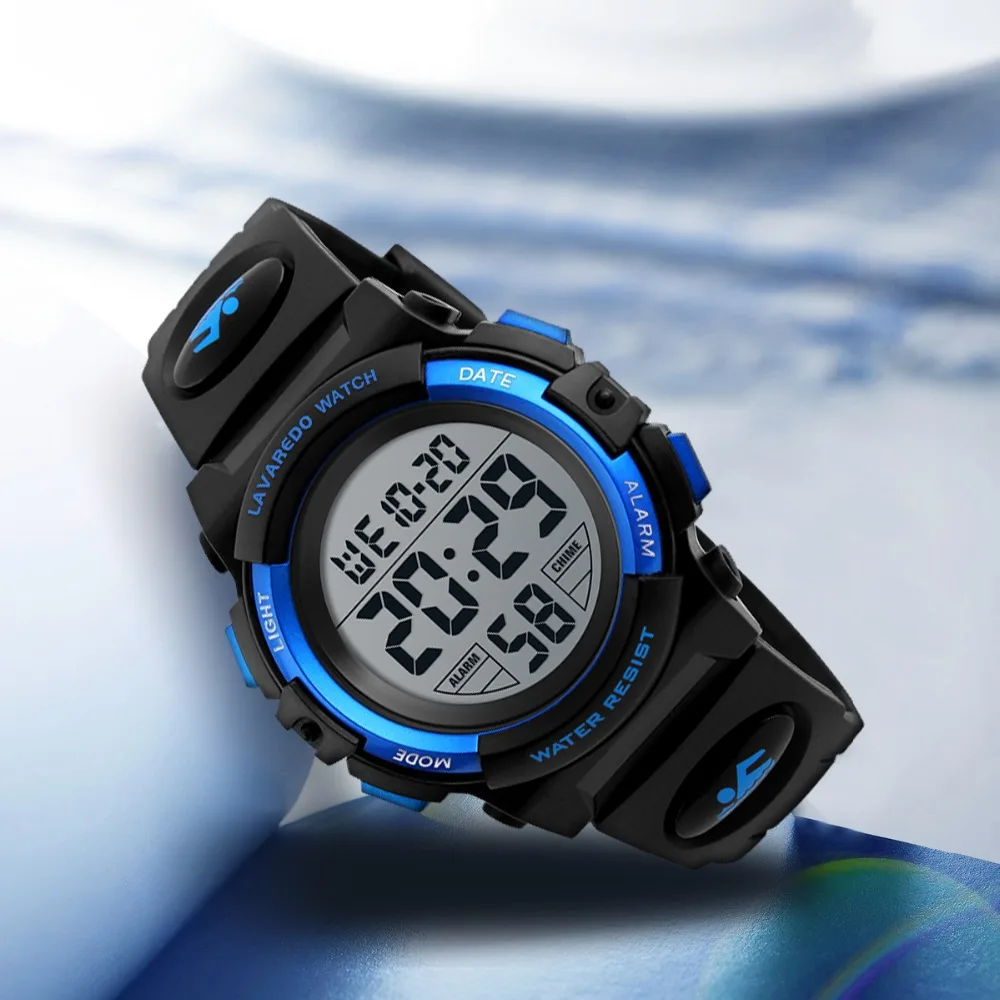 Lavaredo детский спортивный светодиодный цифровой кварцевые часы для детей многофункциональные 50 м водонепроницаемые часы подарок для детей A9