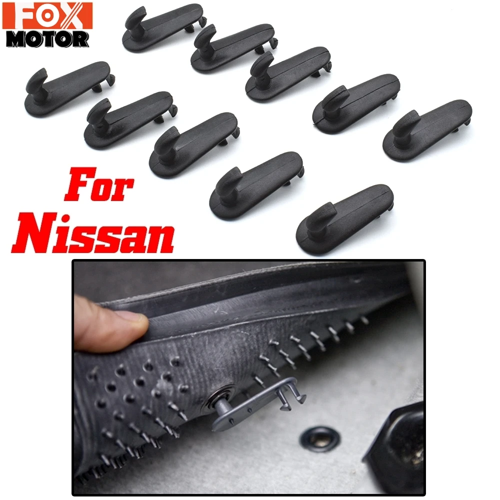 10pcs For Nissan Xtrail Titan Leaf Teana Carpet Retention Retainer Car Floor Mat Clips Fixing