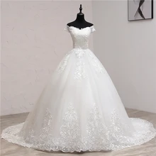 OPZC, Новое поступление, Африканский стиль, корейское кружевное свадебное платье с аппликацией, v-образный вырез, с открытыми плечами, размера плюс, свадебное платье принцессы