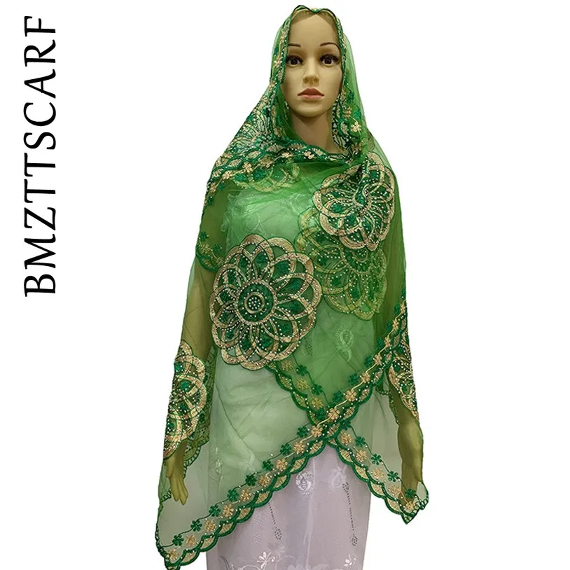 BM917 2 African Women Small Size Scarf 200*50cm big embroidery small scarf for shawls BM917 - Цвет: BM917 2