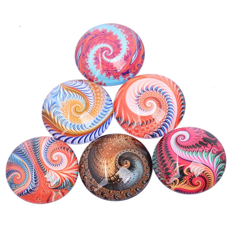 Onwear Mix Fractal Swirl фото круглый стеклянный кабошон 16 мм 12 мм 20 мм 25 мм Diy Ювелирные изделия фурнитура для кулонов изготовление сережек