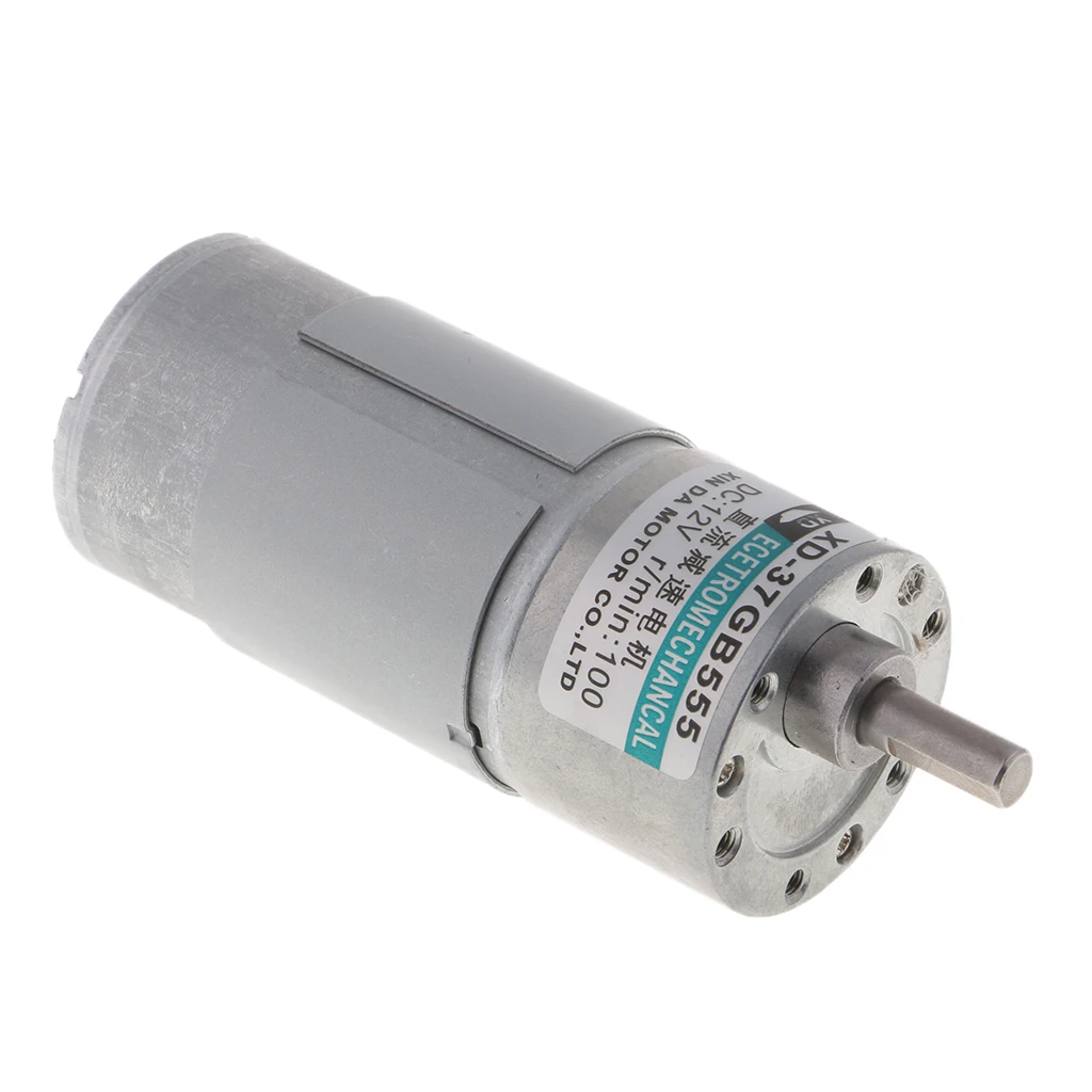 Матовый смазанный двигатель XD-37GB555 DC 12V 15W мотор-редуктор 100 об/мин CW/CCW