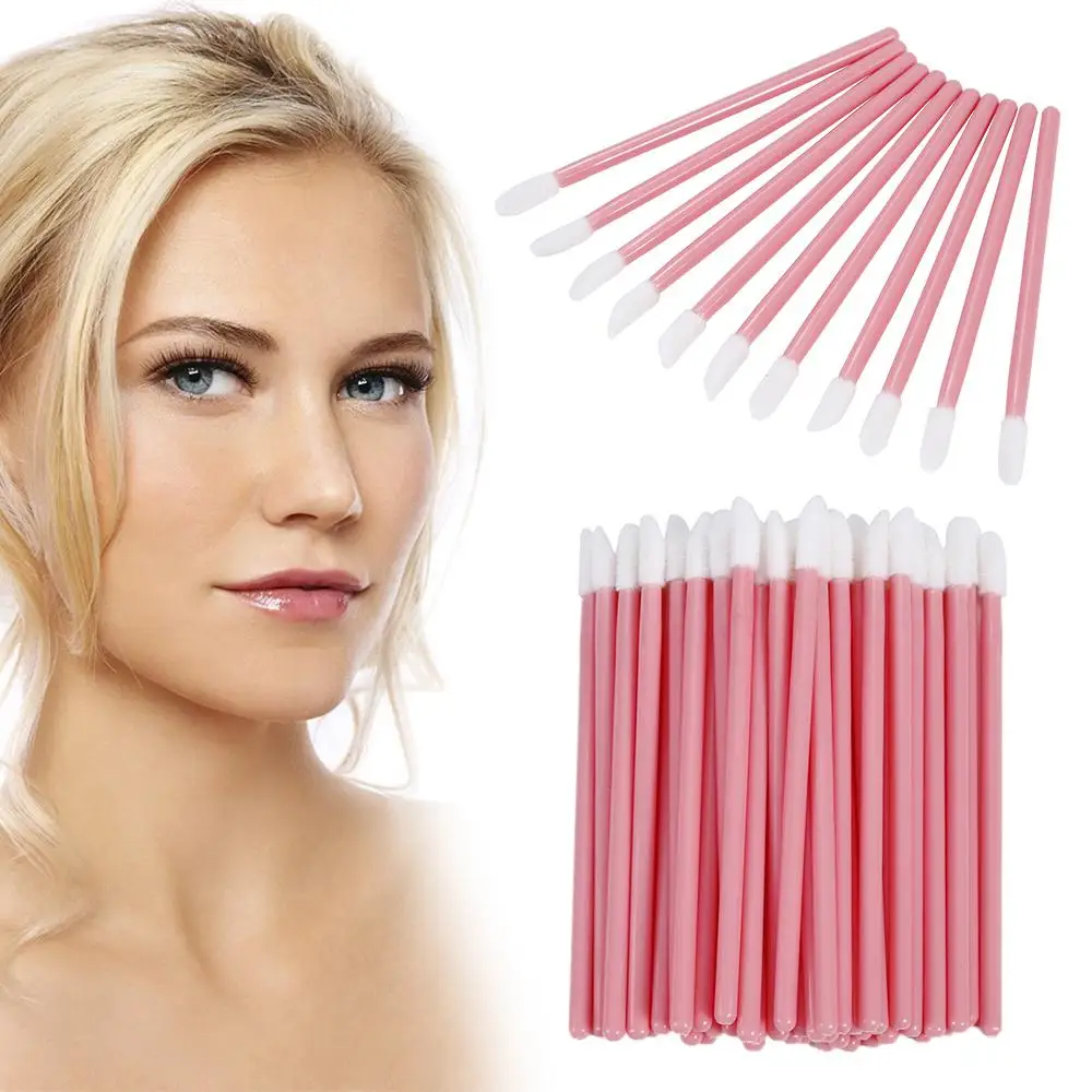 New 100Pcs Disposable Lip Lipstick Brushes Gloss Wands Applicator
