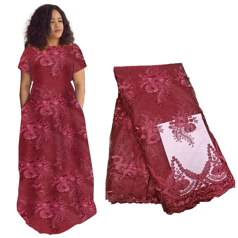 Хит продаж африканская кружевная ткань 2019 высокое качество французская бисерная