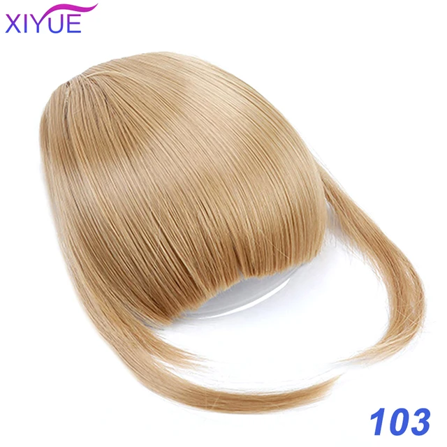 Black/Light Brown Clip In Hair Bangs Hairpiece Accessories Synthetic Fake Bangs Clip In Hair Extensions Clip In Hair Pieces WL50