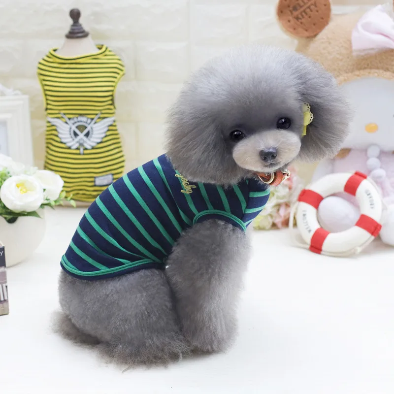 Dimension Yi Pet стиль Весна и Лето Одежда для собак трехцветный полосатый жилет для собак Одежда для Тедди жилет-одежда для собак