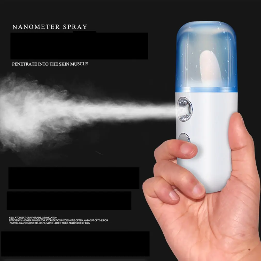 Female Easy To Carry Large Spray Nano Spray Water Meter Steam Face Cold Spray Portable Beauty Instrument Humidifier