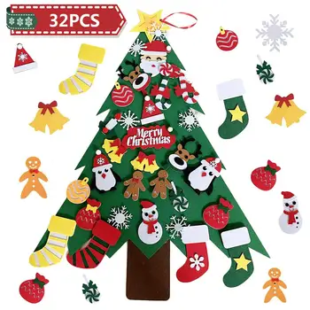 

DIY Felt Christmas Tree And 32 Decorations Children Early Education Toy Intellectual Development Training Toy Creating Universal