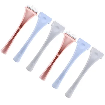 

2 Sets/6pcs Compact Eyebrow Shaving Knife Set Stainless Steel Eyebrow Trimmer Makeup Care Tool Kit for Women Girls