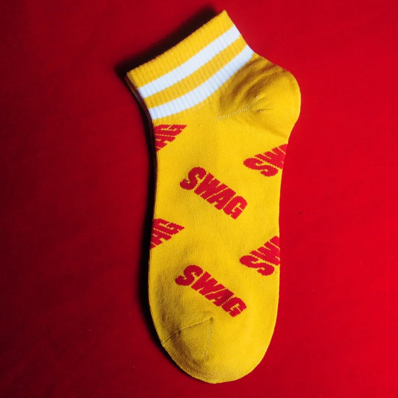 Swag Yellow Короткие носки до лодыжки для взрослых, для отдыха, современный стиль, весна-лето - Цвет: Swag Yellow