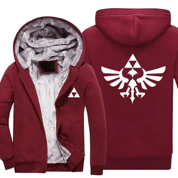 

2020 The Legend of Zelda Hoodie Thicken Fleece Coat Game Mens Zipper Hoodie Game Sweatshirts