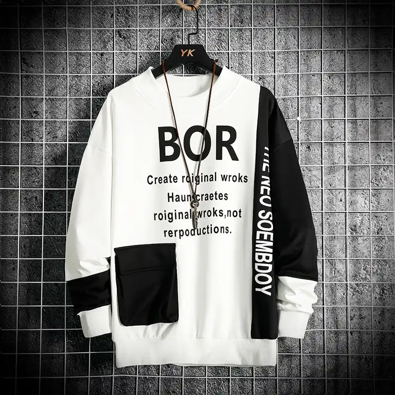 white sweatshirt mens outfit