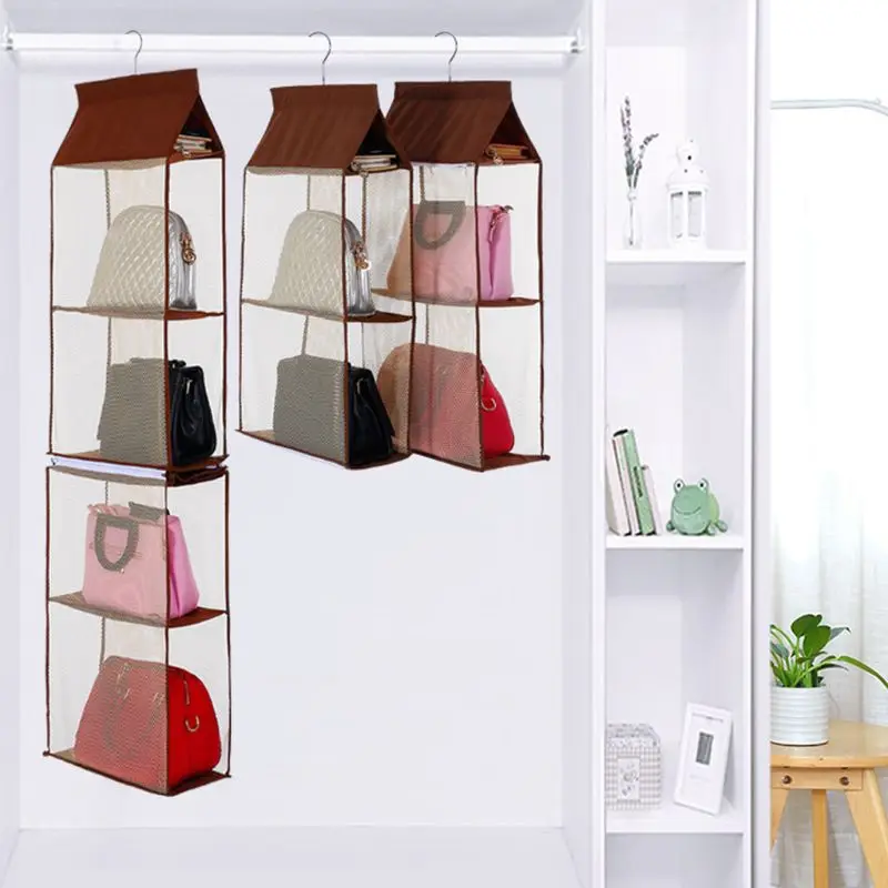 

Detachable 4 Pockets Hanging Purse Handbag Tote Bag Storage Organizer Wardrobe