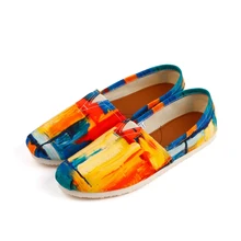 Парусиновая обувь для девушек; дизайнерские женские лоферы с ручной росписью; парусиновая обувь без шнуровки для путешествий; женская повседневная обувь на плоской подошве; модная Уличная обувь