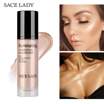 

SACE LADY Illuminator Makeup Highlighter Shimmer Makeup Waterproof Glitter Brighten Liquid Highlighter Professional Highlighter