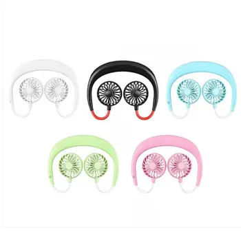 

Korean Mini Hanging Neck Fan Lazy Hanging Neck Portable Mini Fan Usb Charging Silent Small Fan Creative Gift