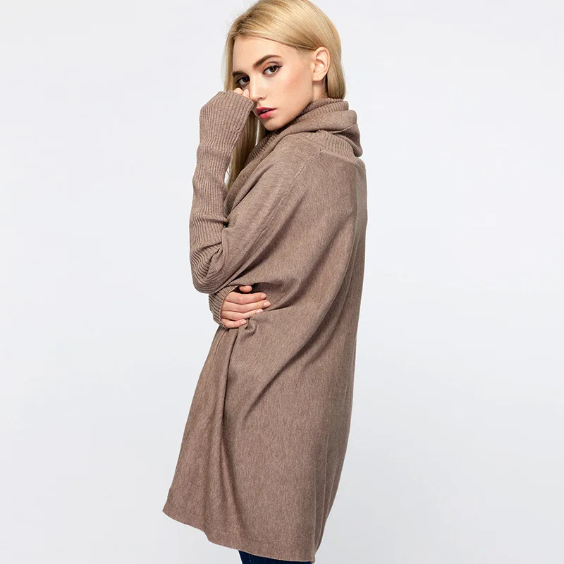 

Europe and the United States popular loose high collar knitted women clothing autumn and winter hot bat sweater knitted sweater