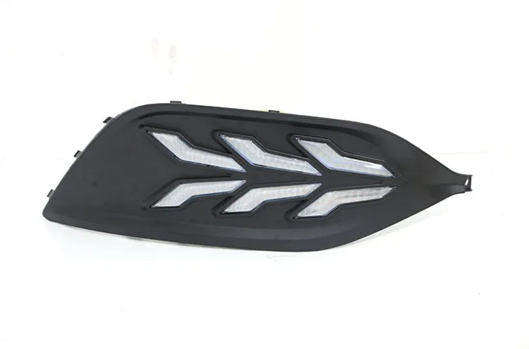 EOsuns led drl дневные ходовые огни для Ford escort с динамическим движущимся желтым поворотным сигналом и синим ночным светом