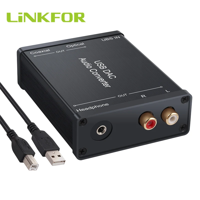 Конвертер LiNKFOR USB DAC аудио конвертер в Коаксиальный S/PDIF цифро аналоговый сигнал с 3