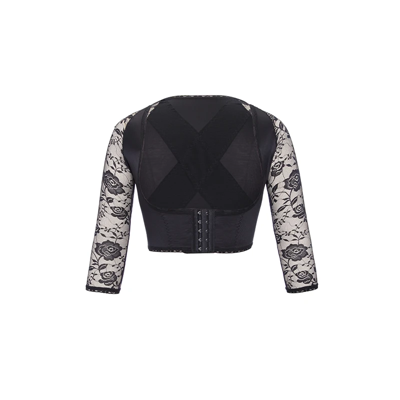 Black Кружевной корректор для рук, корректор для спины и плеч, корректор для Горбатой осанки, корректор для бюстгальтера, Корректирующее белье, сжигатель жира для рук, нижнее белье для похудения - Цвет: Black