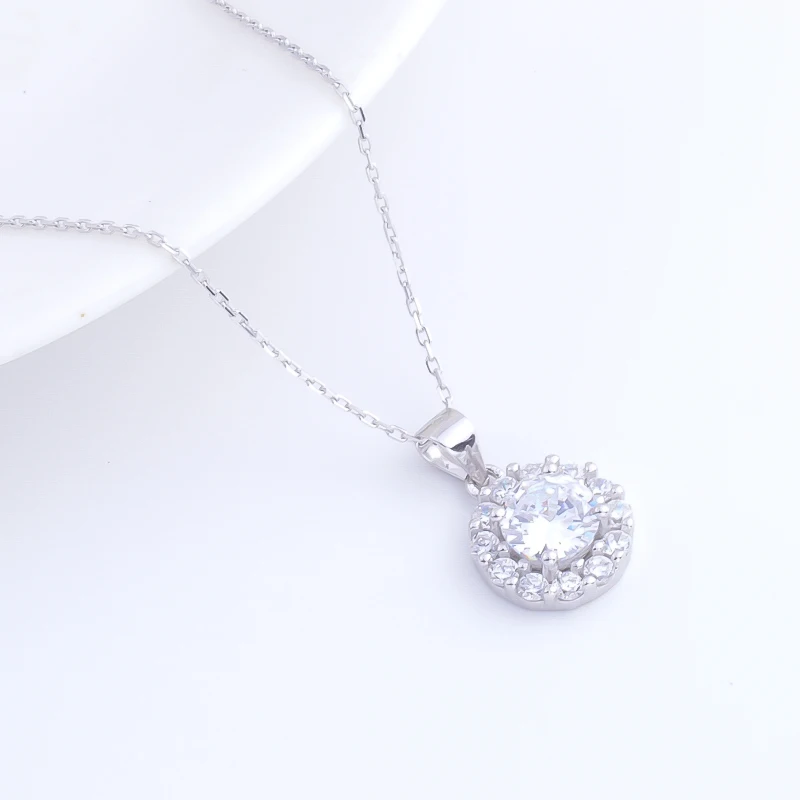 Pekurr 925 Sterling Silver Big CZ Gems Sun Boho Sun Flower Necklaces Pendants For Women Silver Chain Silver Choker Jewelry Gifts