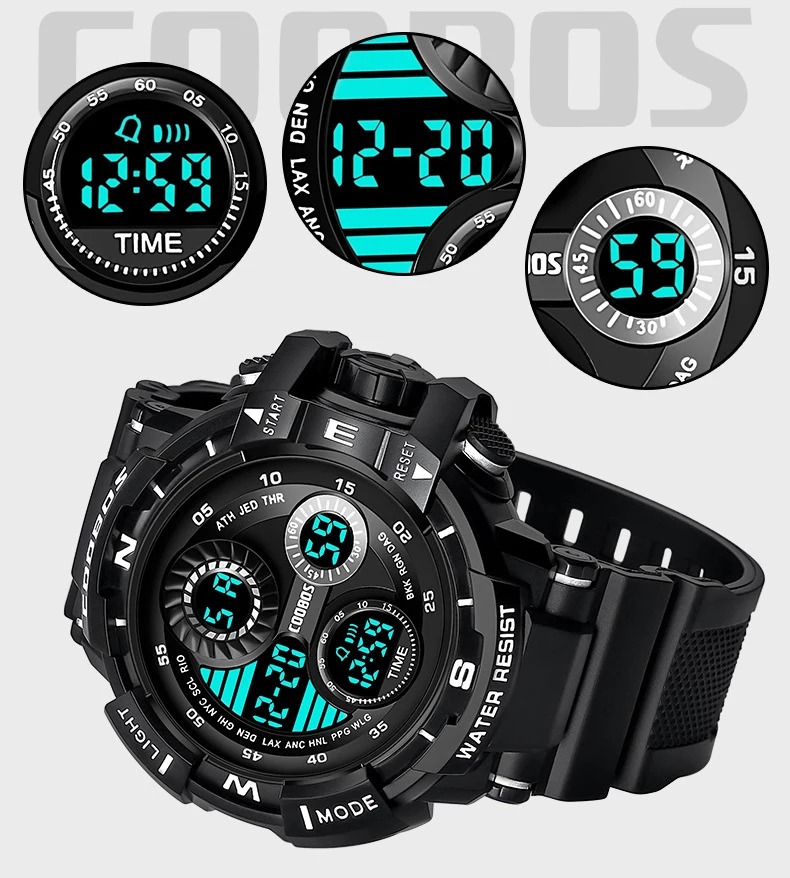 Multifunction Men Sport Watches Luxury Creative Luminous Military Watches Waterproof Led Digital Clock Male Reloj Hombre Digital