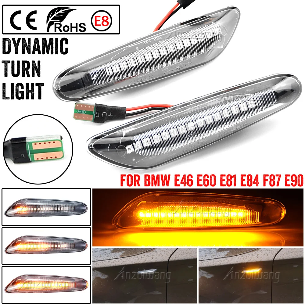 

Dynamic LED Fender Light Side Marker For BMW E60 E61 E90 E91 E87 E81 E84 E88 E92 E93 E82 1 3 5 series x1 2004 2010 flasher 2009