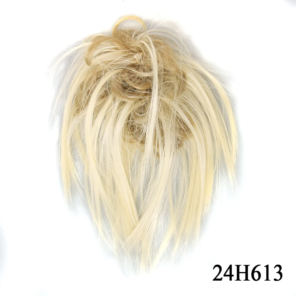 Soowee синтетические волосы лента для волос Черные резинки для волос булочка шиньон Высокая температура волокна волос пончик ролик оголовье