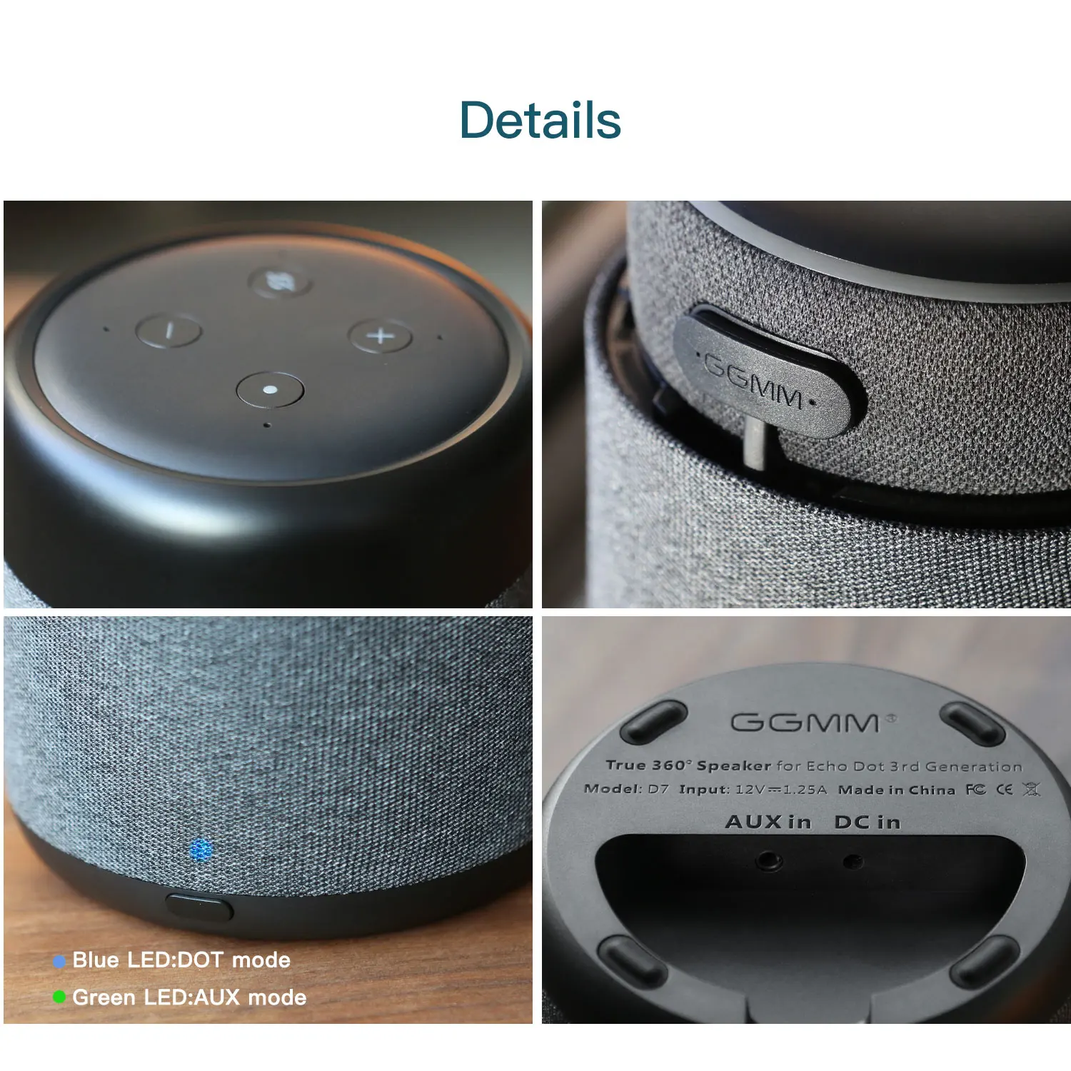 GGMM D7 Portable Speaker 5200mAh Charging Case for Amazon Alexa Echo Dot (3rd Gen) Battery For Echo Dot 3 Powerful 7Hrs Playing