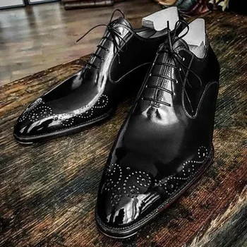 

Men PU Leather Fashion Shoes Low Heel Fringe Shoes Dress Shoes Brogue Shoes Spring Ankle Boots Vintage Classic Male Casual YK126