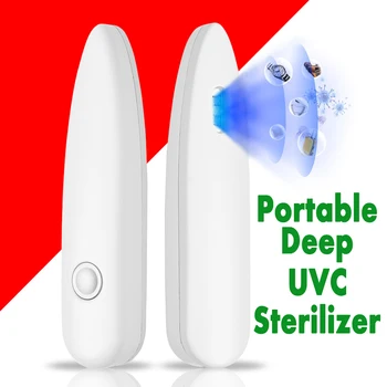

USB Rechargeable UV Light Sterilizer Light Press Switch Portable LED UV Disinfector Kitchen Bedroom Hospital