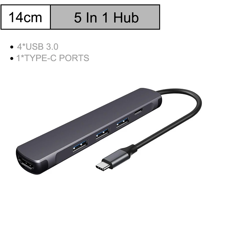 

5 in 1 Multi USB Type C Hub Hdmi PD Power Delivery Port 4 USB 3.0 Ports USB C Hub Adapter for Mac book Pro Thunderbolt USB C HUB