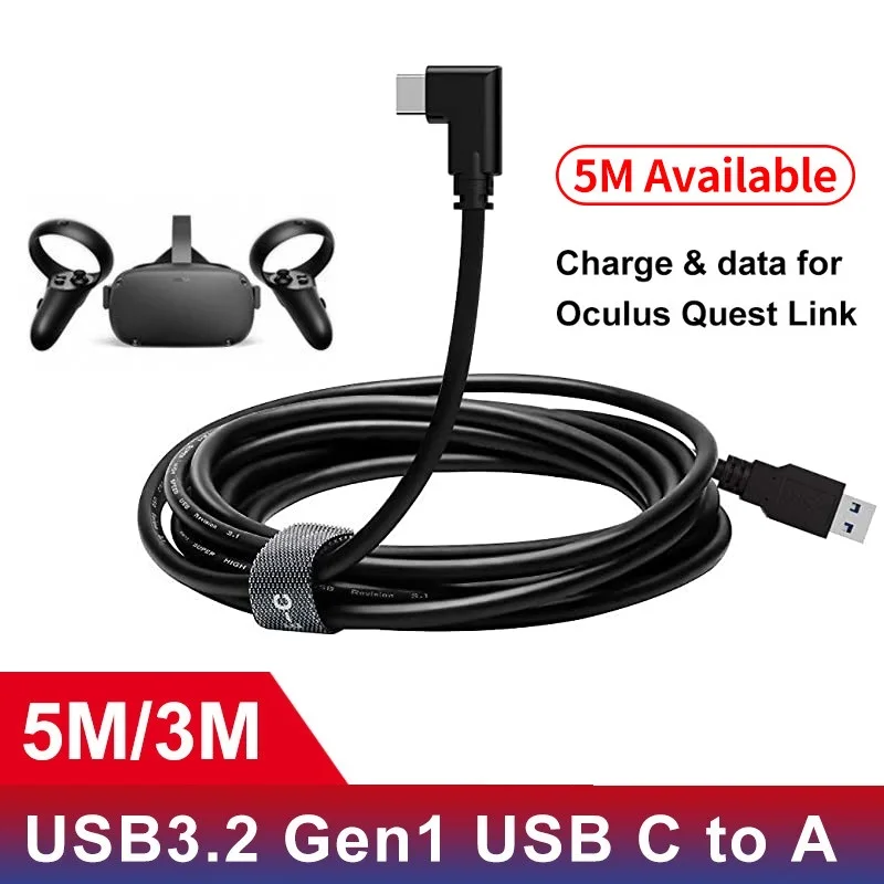 5 м 3 USB C кабель Oculus Quest 2 VR USB3.2 компактность под прямым углом Type c 3.2Gen1 скорость