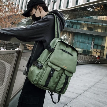 

Korean High School Students Backpack Department Large Capacity Multi Pocket Street Style Backpack