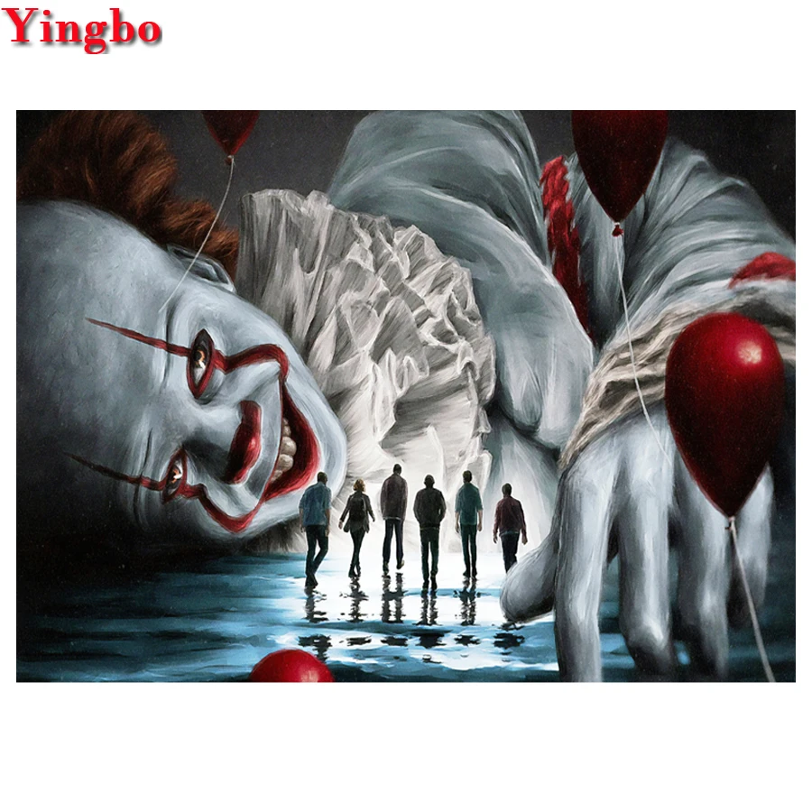 5d Diy Tam Kare Yuvarlak Elmas Boyama Korku Film Karakter Elmas