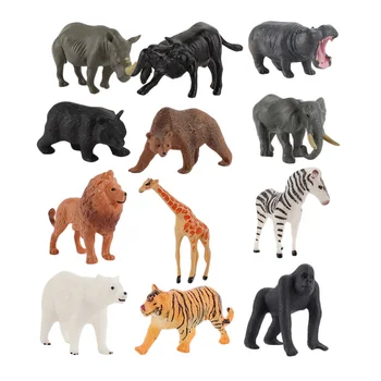 

1 Set Animal Model Lifelike Portable Various Simulation Desktop Decoration Animal Sculptures Ornament Animal Toys for Home Shop