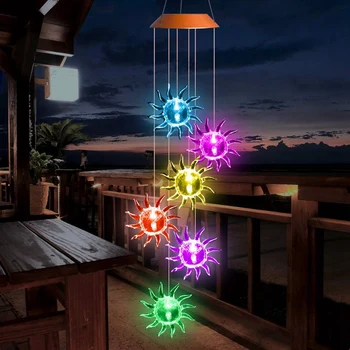 

Solar Wind Chime Light Outdoor Color Wind Chime Waterproof LED Garden Decoration Light Mobile Solar Light