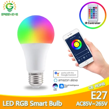 

Smart Led Bulb 9W 12W Led Bulb E27 5W 10W 15W Wifi Smart Light Bulb 110V 220V Alexa Google Home RGB Lamp with IR Remote Control