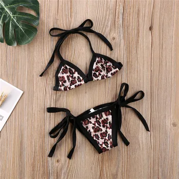 0-24 mesi neonate costumi da bagno bikini con stampa leopardata costumi da bagno per ragazze 2025 costumi da bagno estivi per bambine 1