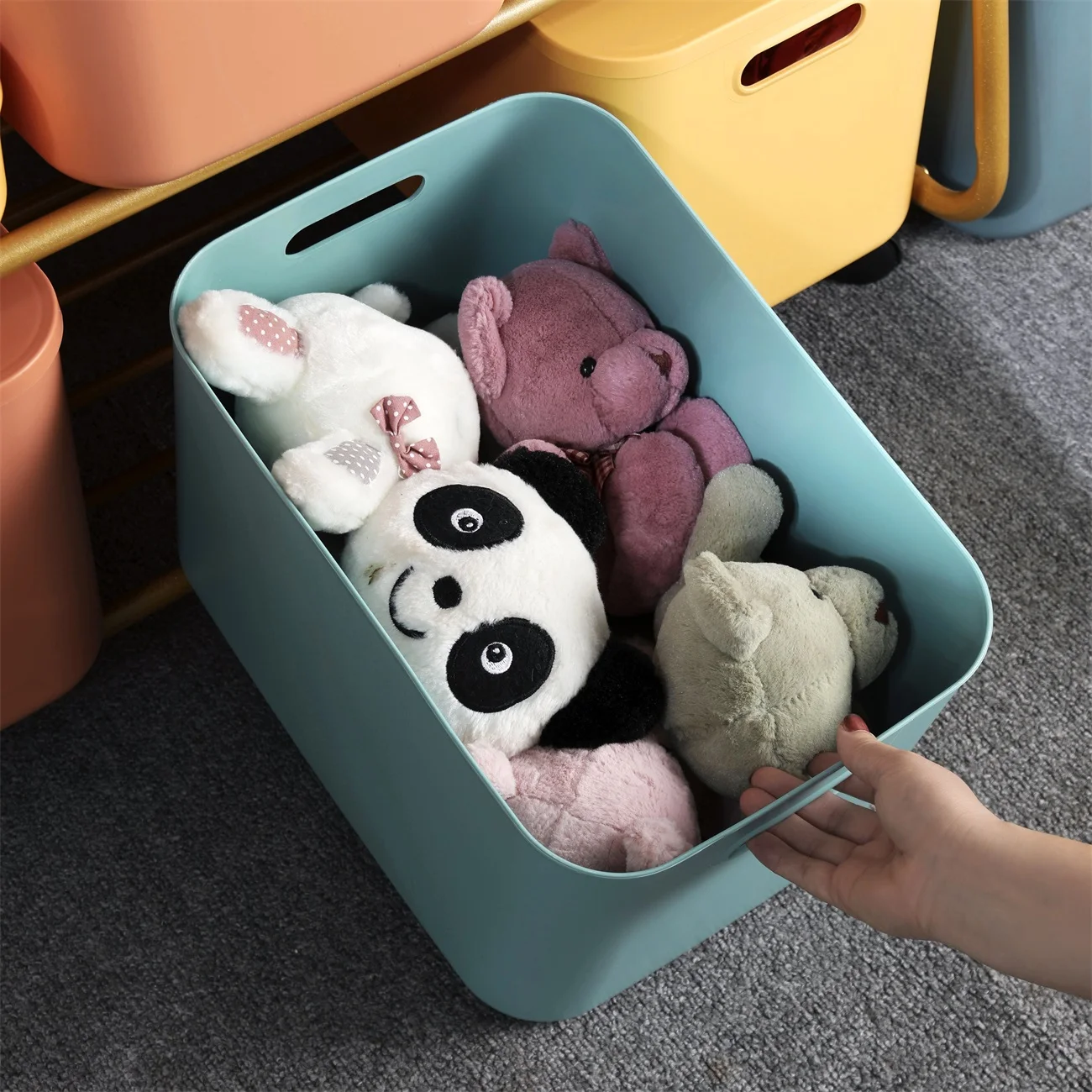 

Desktop Storage Box Snack Storage Basket Plastic Cosmetics Household Finishing Box Dormitory Kitchen Storage Box