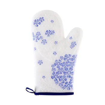 

Non-slip Cute Oven Mittens Polyester Thickened Double Layer Silica Gel Scalding Anti Slip Microwave Oven Gloves Baking Tools