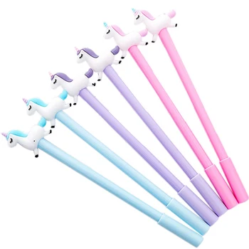 

1 Pcs Writing Stationery Cute Kawaii Cartoon Jumping Unicorn Horse Neutral Pen School Office Supply Novel Creative Gift Handles