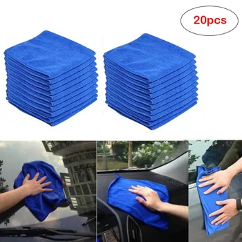 

20pcs Blue Car Cleaning Detailing Mirofiber Soft Polish Cloths Towel 40x40cm Car Accessories Maintenance Auto Detailing #yl10