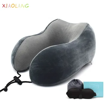 

XIAOLANG-U-shaped magnetic headrest 30x28cm neck pillow memory foam filling travel office car hug cervical pillow