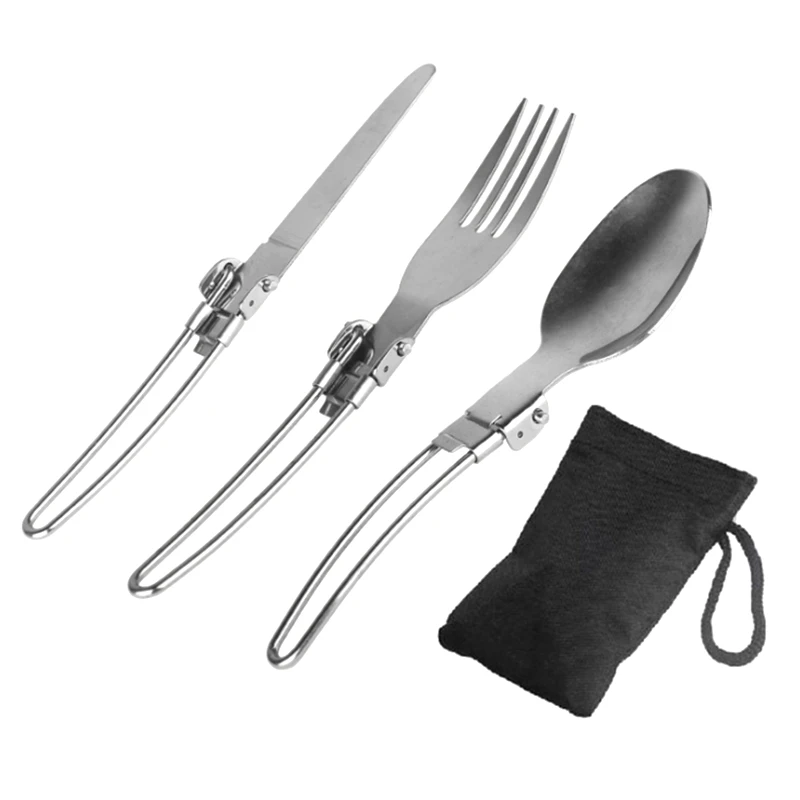 Cookware Backpack Spork Fork Stainless Steel Fold Knife Utensil Spoon