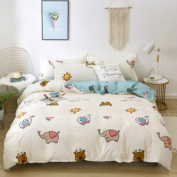 

cartoon elephant bedding set for kids adult kawaii bed linen for children duvet cover bed sheets set queen king single size