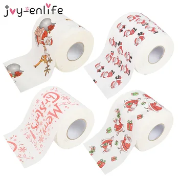 

2020 Toilet Paper Christmas Pattern Series Roll Paper Christmas Decor Prints Funny Toilet Paper Christmas Decorations For Home