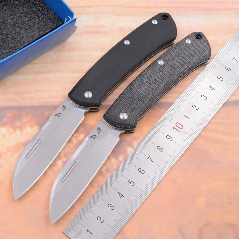 Baratos JUFULE 318 319 micarta G10 mango Mark s30v blade Campo de caza al aire libre bolsillo fruta EDC herramienta Utility Caballero cuchillo plegable