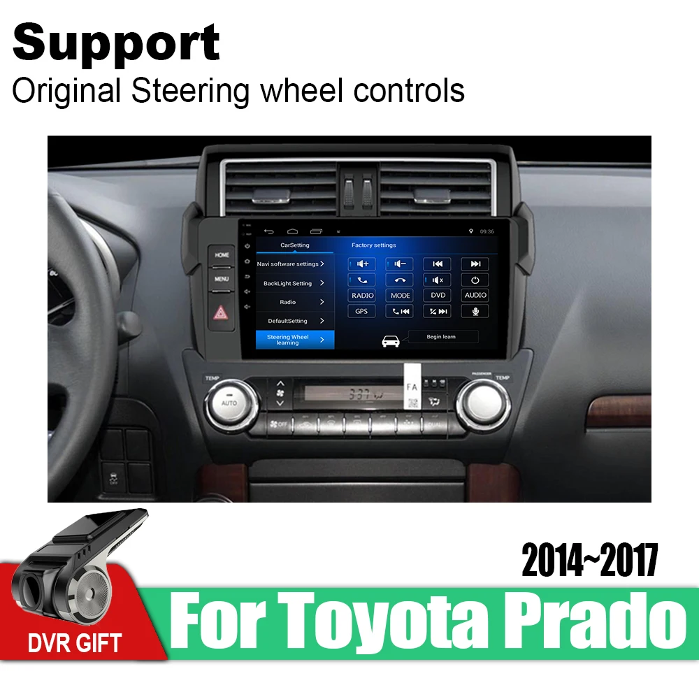 Автомобильный мультимедийный GPS навигатор Android 2 din для Toyota Land Cruiser Prado 150 2014 2015 2016 2017